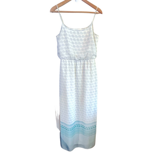 Revolution by Ricki’s Size 2 Cream Blue Floral Full Length Maxi Camisole Dress